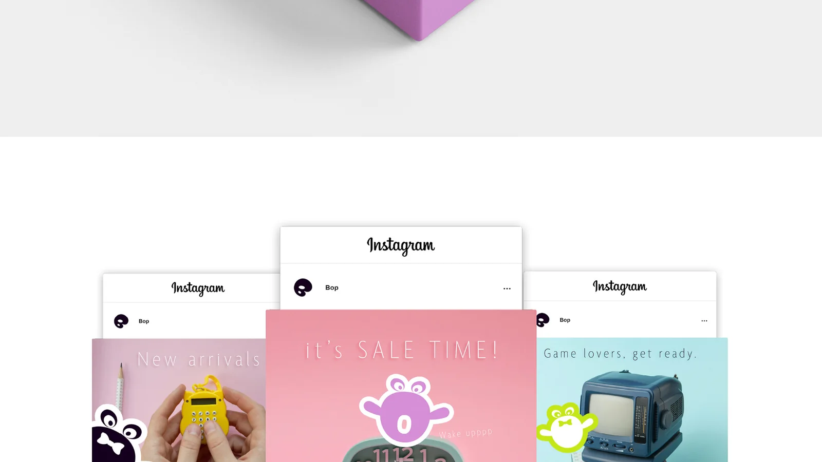 BOP Instagram posts: New arrivals, it's SALE TIME!, Game lovers get ready.